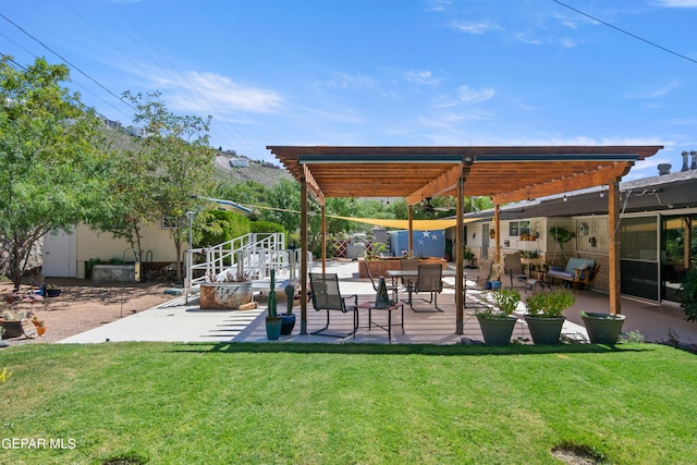 exterior space with a patio and a pergola