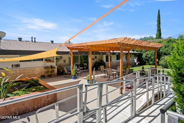 view of patio / terrace with a pergola