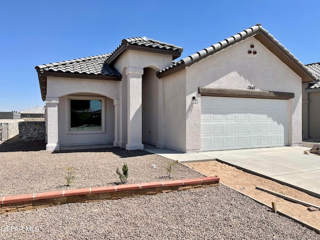 view of front of house with a garage