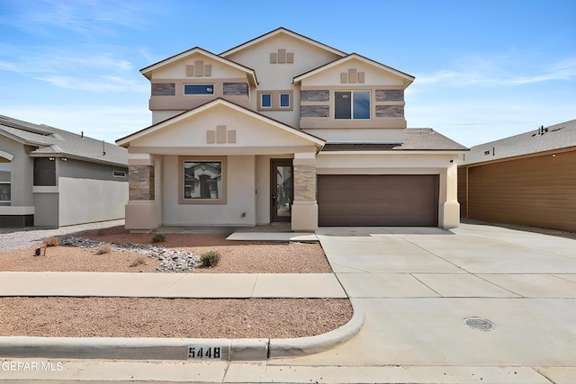 view of front facade with a garage