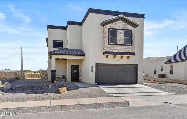 view of front of house with a garage