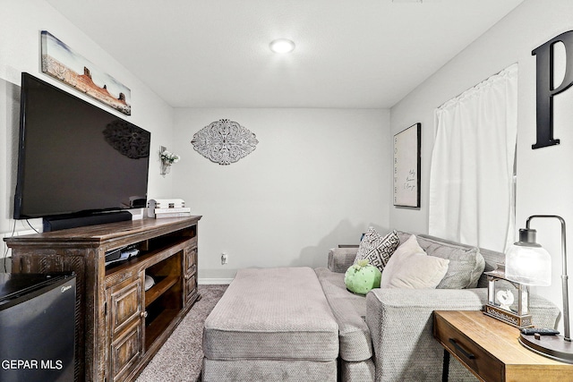 living room featuring carpet flooring