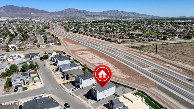 aerial view featuring a mountain view