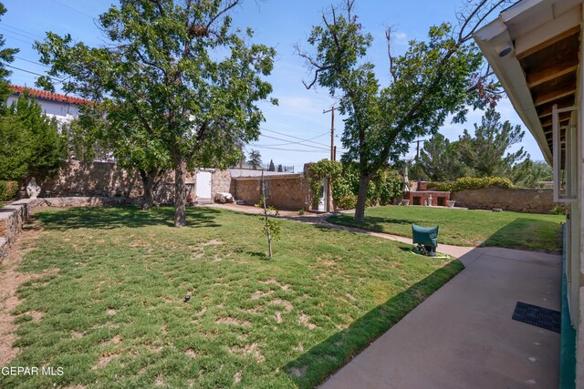 view of yard with a patio area