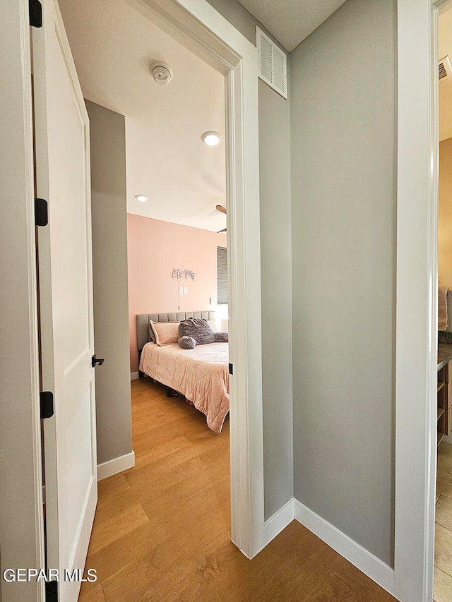 hall featuring light hardwood / wood-style floors