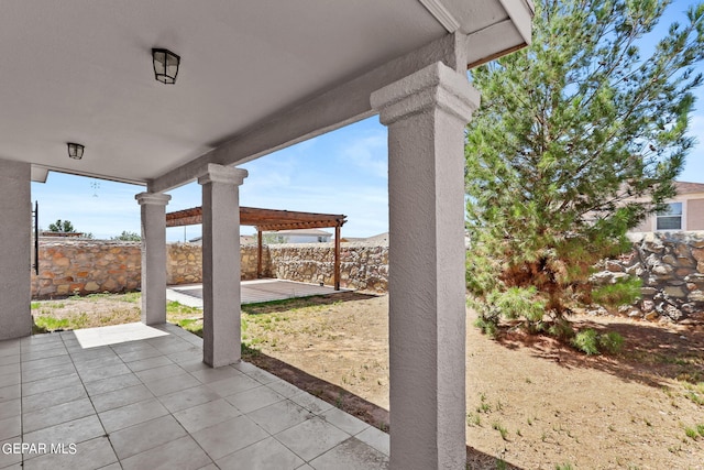 view of patio with a pergola