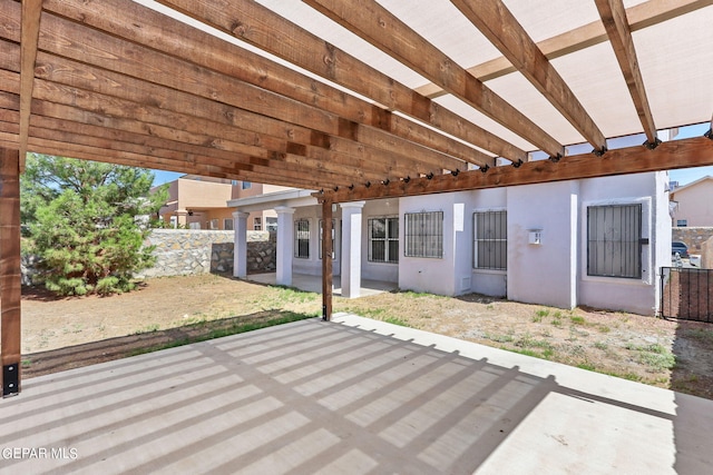 view of patio / terrace featuring a pergola