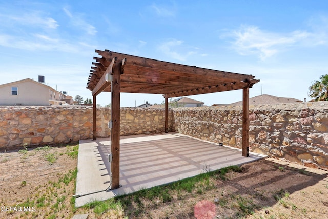 view of patio / terrace with a pergola