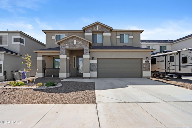 view of front of house with a garage