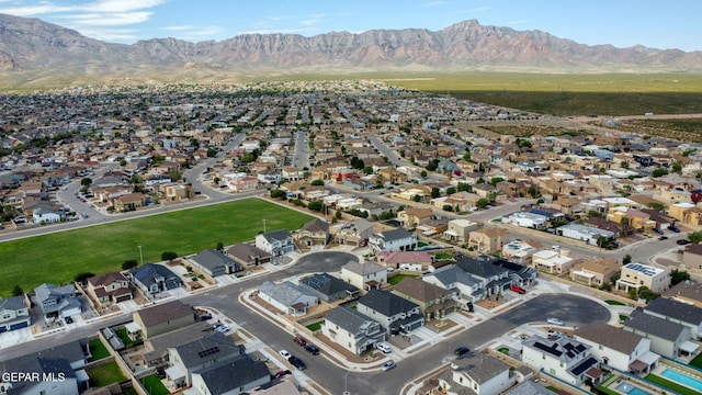 aerial view with a mountain view