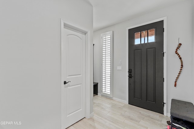 entrance foyer featuring light wood-type flooring