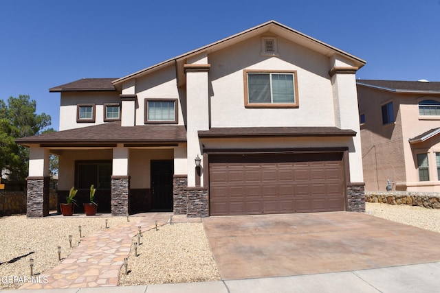 view of front of home featuring a garage