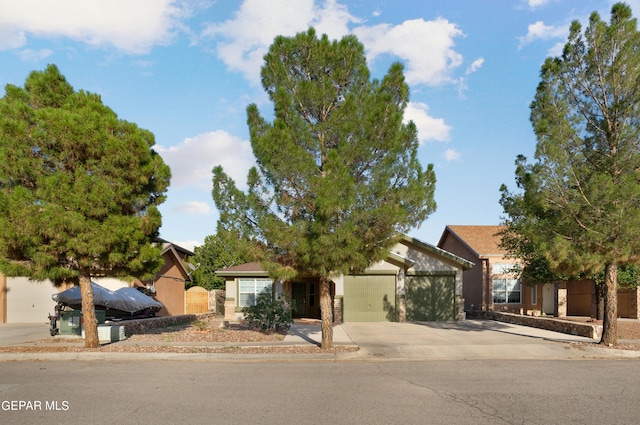 view of front of house with a garage