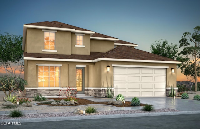 view of front of home featuring a garage