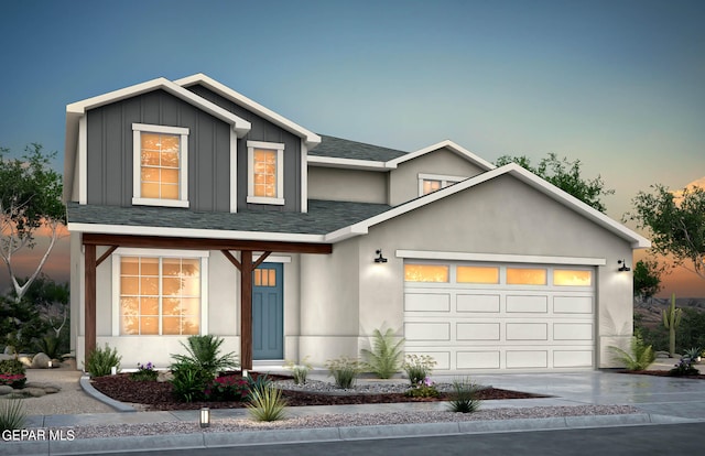 view of front of house featuring a garage