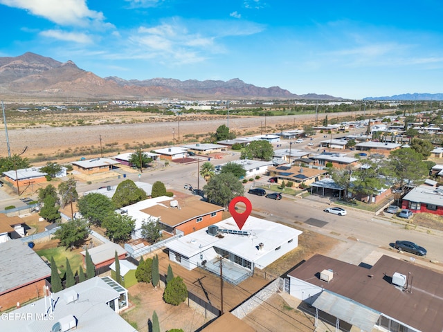 aerial view with a mountain view