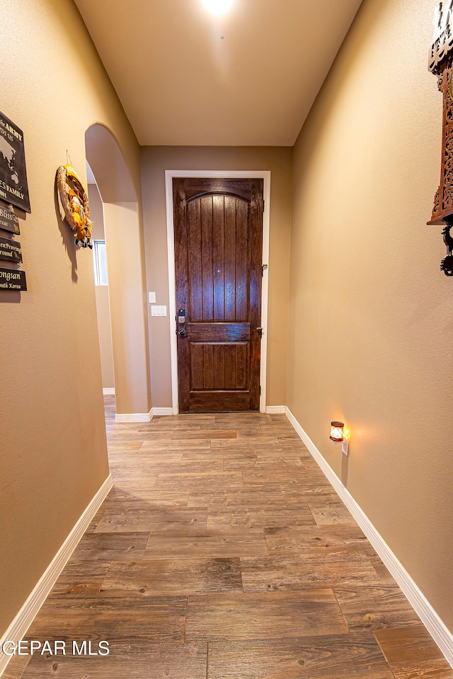 hall featuring hardwood / wood-style floors