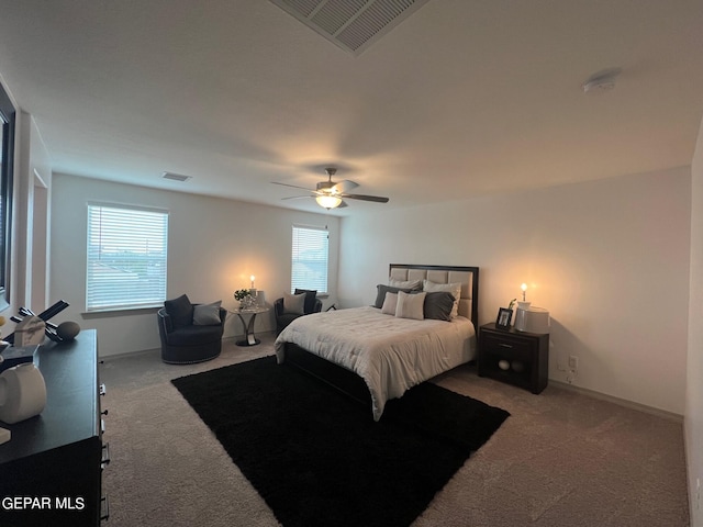 12832 Star Gaze Ave, El Paso, TX 79928 - bedroom with carpet flooring, multiple windows, and ceiling fan
