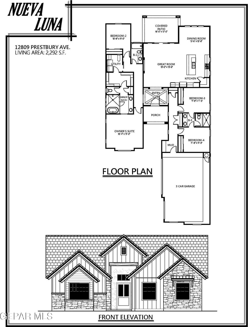 12809 Prestbury Ave, Horizon City, TX 79928 - plan