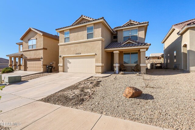 view of front of home with a garage