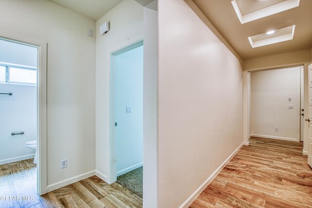 hall featuring light wood-type flooring