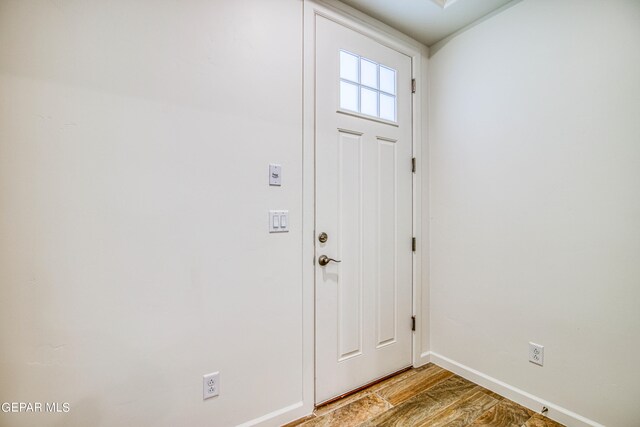 foyer entrance featuring light hardwood / wood-style floors