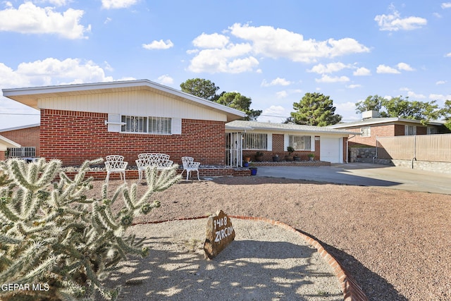 exterior space with a garage