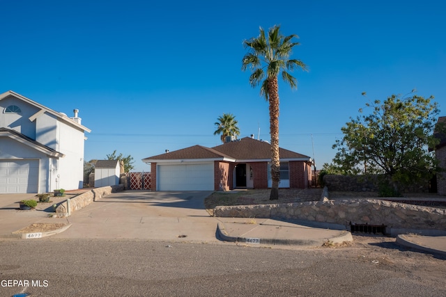 view of front of home with a garage