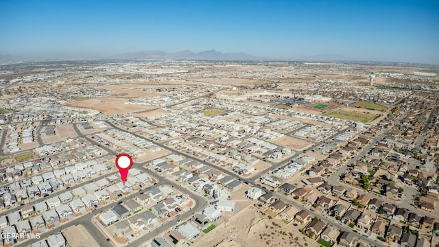 bird's eye view with a mountain view