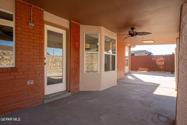 view of patio / terrace with ceiling fan