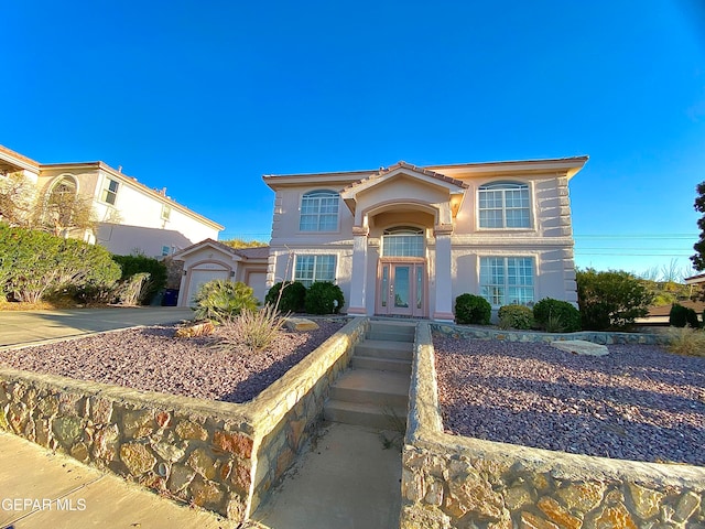 view of front of home with a garage