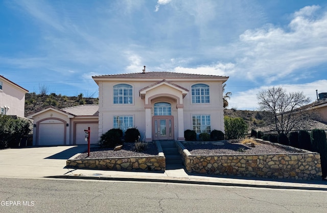 view of front of house with a garage