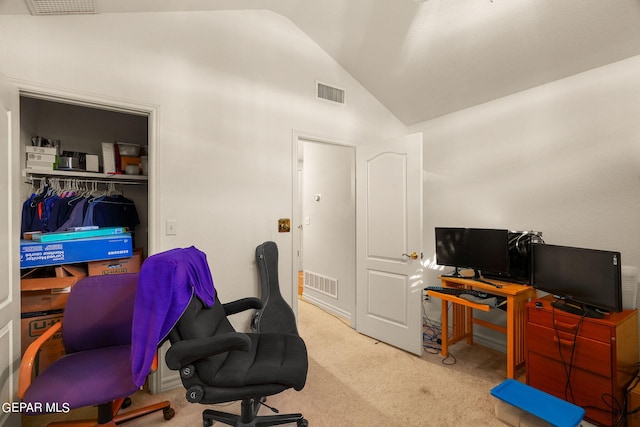 851 Via Alegre Ln, El Paso, TX 79912 - carpeted office featuring lofted ceiling
