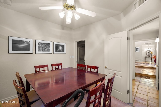 851 Via Alegre Ln, El Paso, TX 79912 - dining space featuring ceiling fan and light tile patterned floors