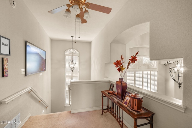 851 Via Alegre Ln, El Paso, TX 79912 - entryway featuring carpet and ceiling fan
