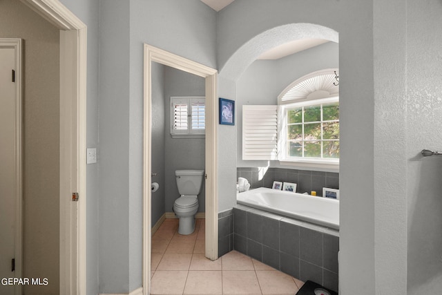 851 Via Alegre Ln, El Paso, TX 79912 - full bath with a garden tub and tile patterned floors