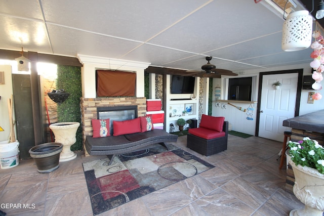 view of patio / terrace with ceiling fan