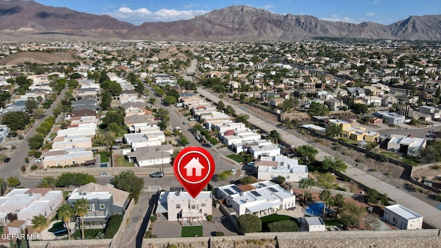 bird's eye view featuring a mountain view