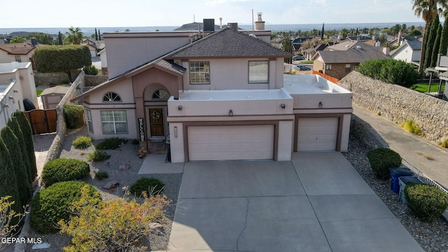 view of front facade with a garage