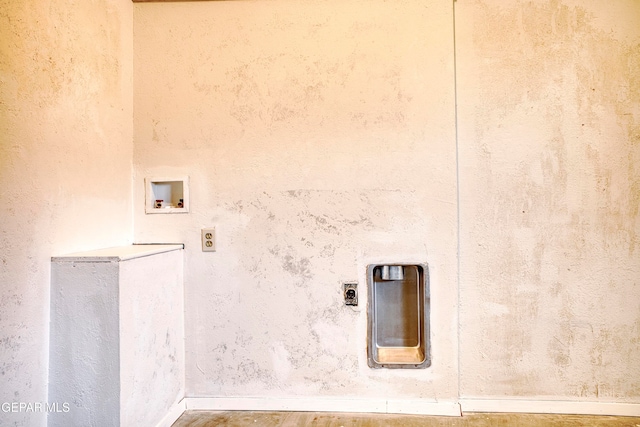 washroom with hookup for a washing machine and electric dryer hookup