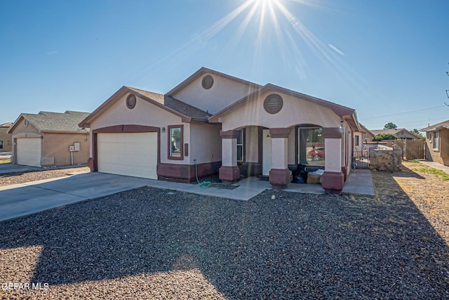 view of front facade with a garage