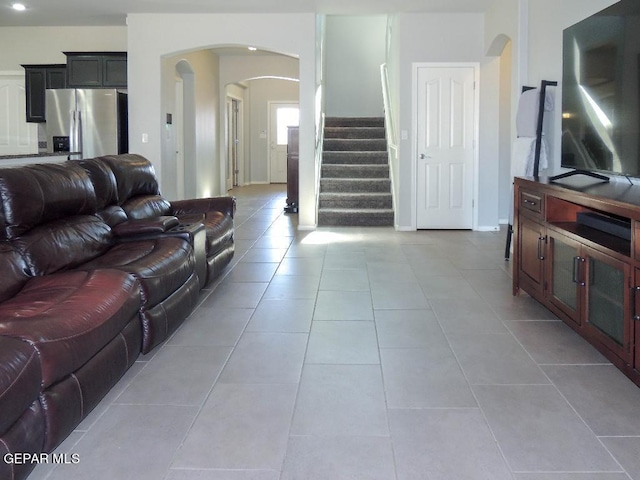 view of tiled living room