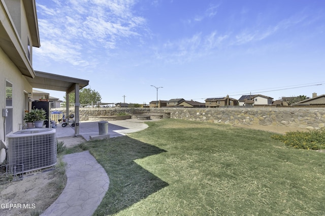 14241 Craggy Rock Ave, El Paso, TX 79938 - view of yard with central air condition unit and a patio area