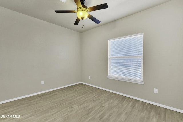 14241 Craggy Rock Ave, El Paso, TX 79938 - empty room with baseboards, wood finished floors, and a ceiling fan