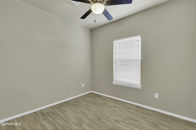 14241 Craggy Rock Ave, El Paso, TX 79938 - unfurnished room featuring baseboards, wood finished floors, and ceiling fan