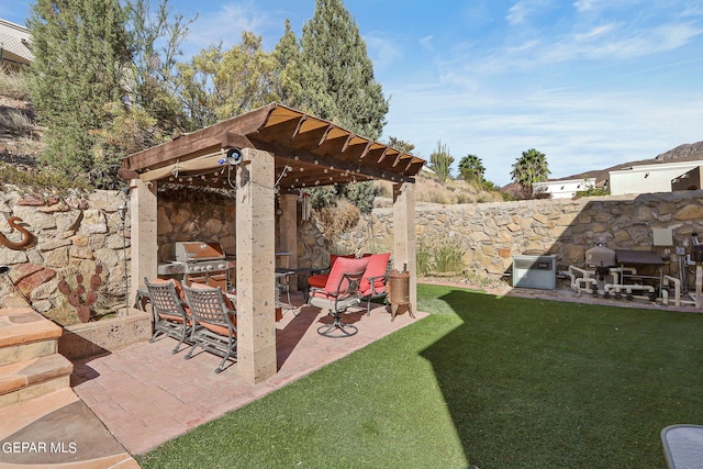 view of yard with a patio area