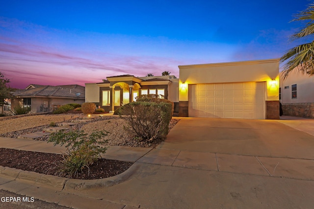 view of front of house with a garage