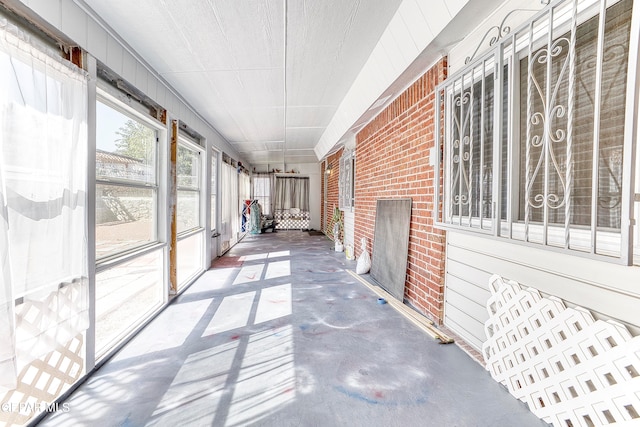 view of unfurnished sunroom