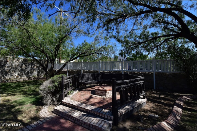 deck featuring a fire pit