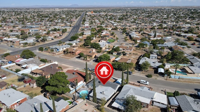 drone / aerial view with a residential view
